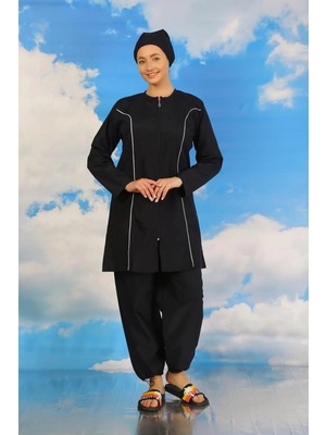 İlkyaz Fashion Kadın Tam Tesettür Lacivert Mayo