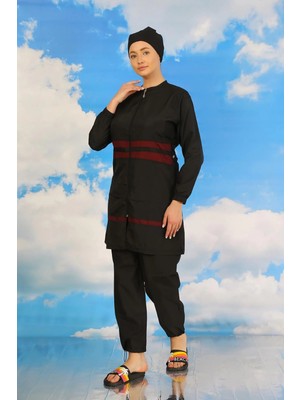 İlkyaz Fashion Kadın Tam Tesettür Mayo Siyah