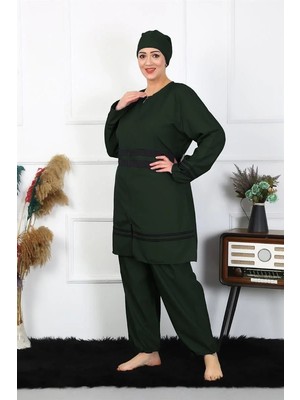 İlkyaz Fashion Büyük Beden Tesettür Mayo Haki