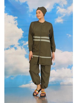 İlkyaz Fashion Kadın Tam Tesettür Mayo Haki