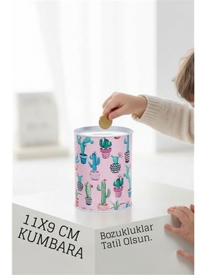 İlkyaz Fashion Desenli Metal Kumbara | 11X9 cm - Tasarruf ve Dekorasyon Bir Arada  ILKYZHB-RS3455