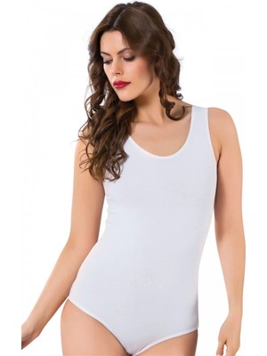 İlkyaz Fashion Bayan Kalın Askılı Body Beyaz