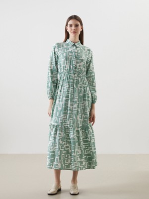 Lc Waikiki Yeni Sezon Gömlek Yaka Desenli Elbise