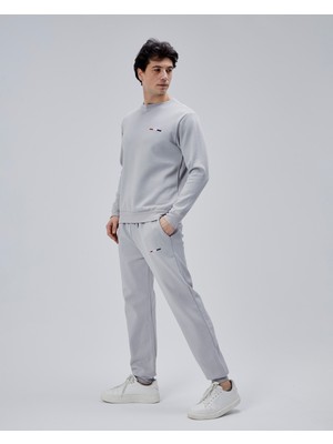 Moon Cover Mooncover Erkek Double Face Pike Eşofman Takımı – Nakış Detaylı Gri