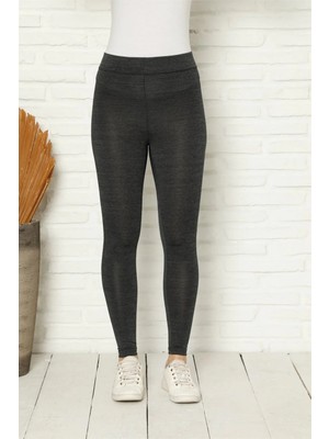 İlkyaz Fashion Penye Likralı Tayt Antrasit