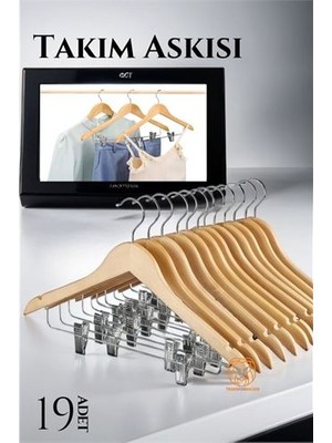 İlkyaz Fashion Turk Takım Askısı Ceket Etek Pantolon Kıskaçlı 19 Adet ILKYZHB-RS3455