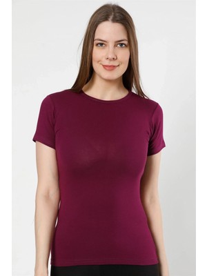 İlkyaz Fashion Bayan Kısa Kol Body Mor