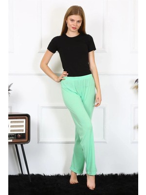 İlkyaz Fashion Kadın Pamuklu Tek Alt Pijama Fıstık Yeşili