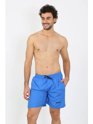İlkyaz Fashion Erkek Fermuar Cepli Deniz Şortu Saks