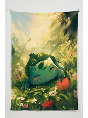 Charmbi Pokemon Duvar Örtüsü – Çok Renkli Anime Temalı Kumaş Oda Dekoru Tapestry