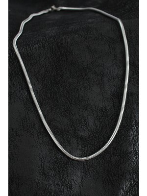 İlkyaz Fashion 316L Çelik Oval Italyan Zincir Model Gümüş Renk Erkek Kolye ILKYAZB-RSBJTR34