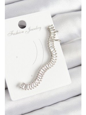 İlkyaz Fashion Pirinç Su Yolu Model Gümüş Renk Sağ Kıkırdak Küpe ILKYAZB-RSBJTR34