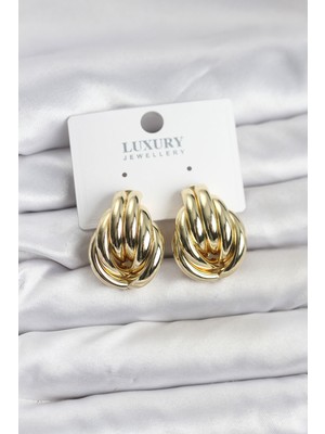 İlkyaz Fashion Pirinç Gold Renk Vintage Kadın Küpe ILKYAZB-RSBJTR34