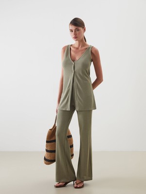 Lc Waikiki Yeni Sezon Beli Lastikli Ispanyol Paça Kadın Pantolon