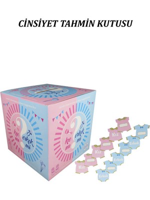 Patladı Gitti Cinsiyet Partisi Renkli Cinsiyet Tahmin Kutusu 1 Adet 15x15 cm Kız Mı Erkek Mi
