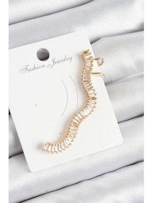 İlkyaz Fashion Pirinç Su Yolu Model Gold Renk Sağ Kıkırdak Küpe ILKYAZB-RSBJTR34