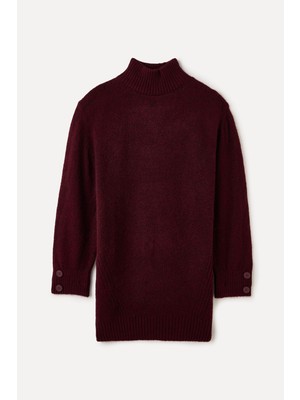 MUDO Dik Yaka Mini Kazak Elbise