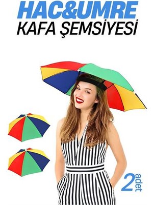 İlkyaz Fashion Hsnet Hac Umre Kafa Şemsiyesi Güneş Koruma Şemsiyesi 2 Adet  ILKYZHB-RS3455