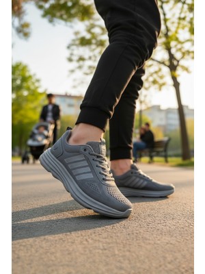 Enoch Erkek Üç Şerit Detaylı Konfor Tabanlı Günlük Spor Ayakkabı Sneaker