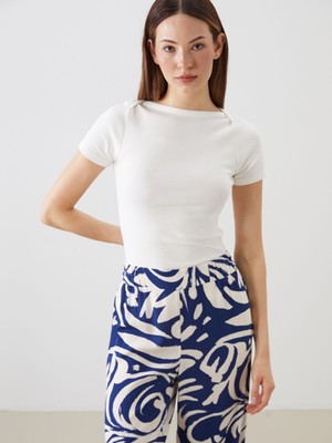 Lc Waikiki Yeni Sezon Kayık Yaka Kadın Tişört