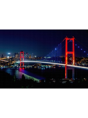 Gece ve Istanbul Boğazı Poster Duvar Kağıdı
