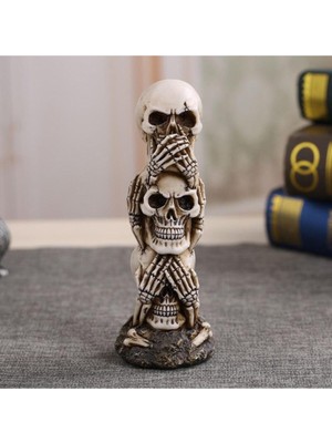 PremiumPort Evil Eye Görmedim Duymadım Bilmiyorum Kuru Kafa Biblo, Şık ve Modern Dekor