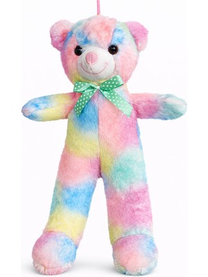 InTrio 50 cm Renkli Kurdeleli Ayıcık Peluş Oyuncak – Yumuşak Dokulu, Sevimli Tasarım