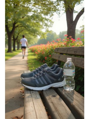 Enoch Erkek Çoklu Şerit Detaylı Esnek Tabanlı Günlük Spor Ayakkabı Sneaker