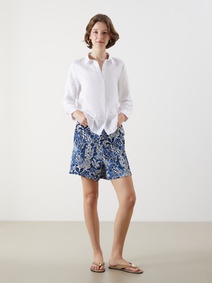 Lc Waikiki Yeni Sezon Beli Lastikli Çiçekli Kadın Şort