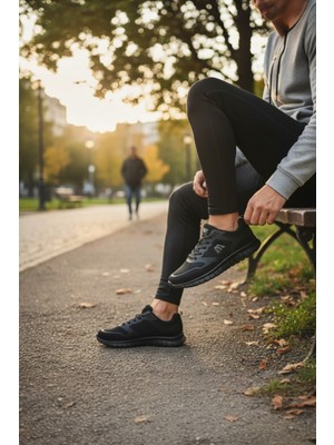 Enoch Erkek M Amblem Detaylı Esnek Parçalı Tabanlı Günlük Spor Ayakkabı Sneaker