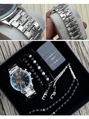 Deepwell Kişiye Özel Isimli Saat Çakmak Tesbih Seti HP87-44