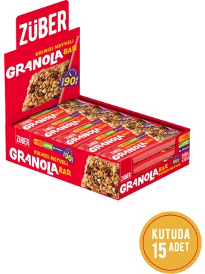 Züber Granola Bar Kırmızı Meyveli 25g x 15 Adet