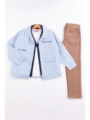 Miniğimin Cicileri (9-12) Look Işlemeli Erkek Çocuk 4 Lü Takım - Mavi