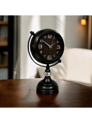 Bahat Metal Siyah Salon Ofis Otel Masa Saati