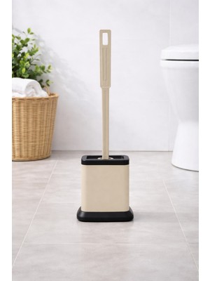 Sas Haus Tuvalet Fırçası Standlı, Modern Banyo Wc Temizleme Fırçası Kare Bej S-220