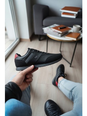 Enoch Erkek Kırmızı Detaylı Ikonik Amblemli Günlük Spor Ayakkabı Sneaker