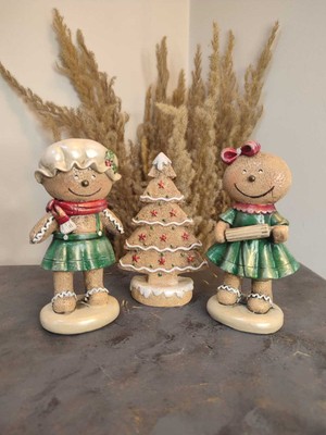 PremiumPort Yılbaşı Temalı Bebek ve Çam Ağacı Kurabiye Biblo Seti, Şık Dekorasyon