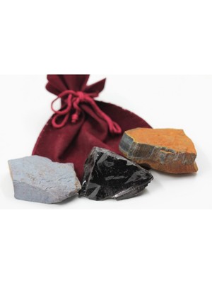 PremiumPort Doğal Taş Parça Seti 35-50GR, Hematit, Kaplan Gözü, Obsidyen, 3'lü Paket