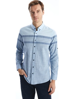 Lc Waikiki Yeni Sezon Regular Fit Uzun Kollu Çizgili Erkek Dokulu Gömlek