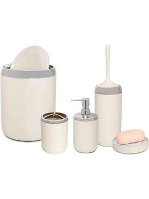 Braventa Collection Primanova Lima Xl Krom Dekorlu Banyo Seti/bej