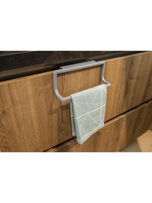 Braventa Collection Mutfak Banyo Havlu Askısı-Gri M-B30-07