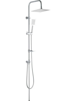 Braventa Collection Kolonlu Tepe Duş Seti Robot Duş Yağmurlama Slim Çelik Başlıklar KDS101