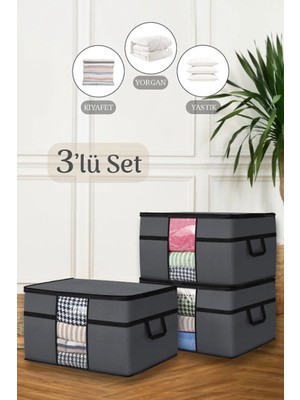 Helen's Home 3 Adet Mega Boy Yorgan Yastık Hurcu Büyük Çeyizlik Hurç 70X40X40