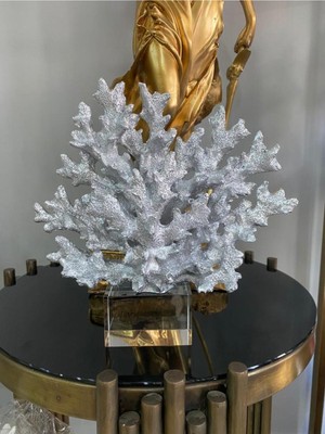 PremiumPort Şık Kristal Mercan Biblo, Dekoratif ve Zarif Ev Aksesuarı
