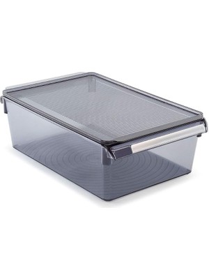 Braventa Collection Kapaklıbanyo Mutfak Düzenleyici Raf Ps 325 * 205 * 100 mm Şeffaf Siyah M-E27-40-25K