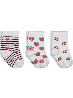 Civil Baby Fruit 3'lü 6- Bebek Kız Çorap Set - Standart 18 Ay