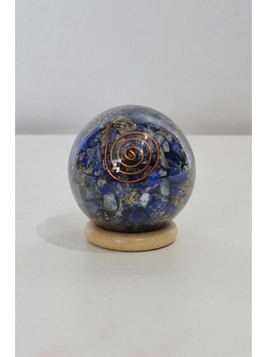 PremiumPort Enerji Dengeleyici Orgonit Küre, Lapis Lazuli ve Bakır Detaylı, Şifa ve Huzur