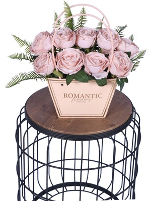 Yapay Çiçek Sitesi Yapay Çiçekli Romantic Çanta Aranjmanı Model 3