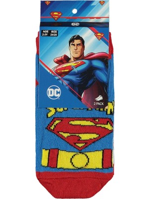 Superman Süperman 2-12 Yaş Erkek Patik Çorap - Standart 12-13 Yaş