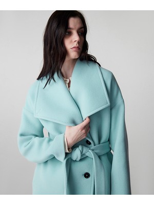 İpekyol Yün içerikli kuşaklı kaban   IW6250008116070